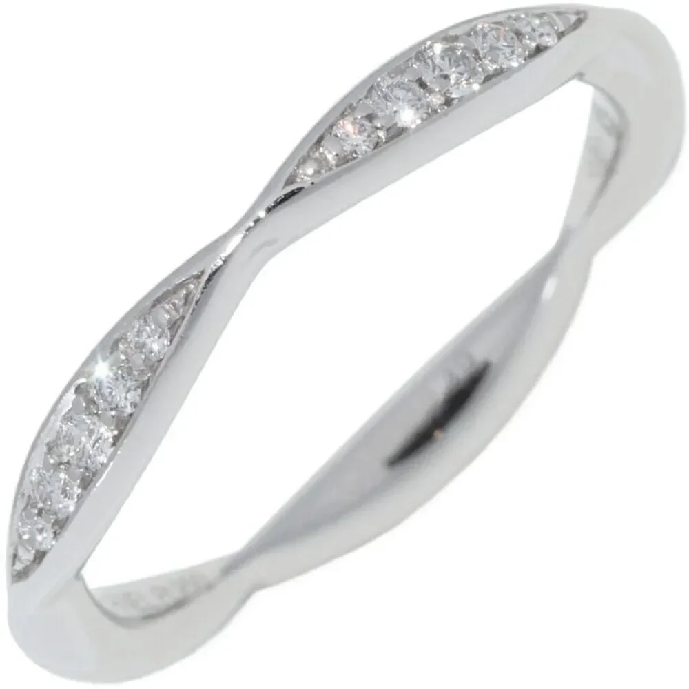 Chanel Camelia Pt950 Diamond Ring Size 8